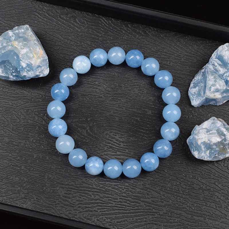 Mia -  Armband met Natuurlijke Aquamarijnkwarts-Kralen